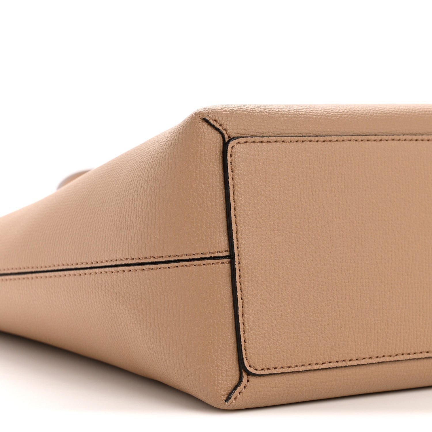 Burberry Grainy Calfskin Haymarket Check Medium Reversible Tote Camel 14 of 20