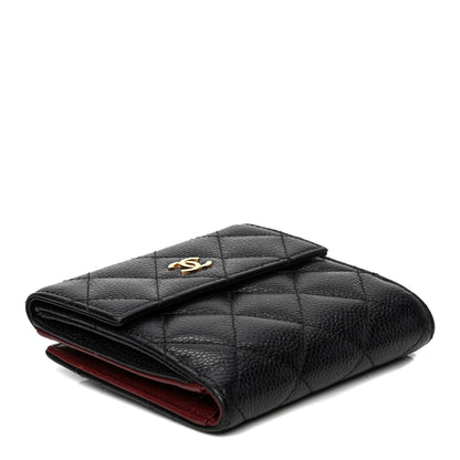 Chanel Caviar Quilted Compact French Flap Wallet Black 3 of 7