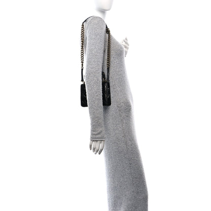 Chanel Glazed Crumpled Calfskin Quilted Mini Rita Top Handle Flap Black 2 of 11