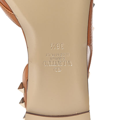 Valentino Garavani Pebbled Calfskin Rockstud Slingback Flats 38.5 Orange 8 of 9