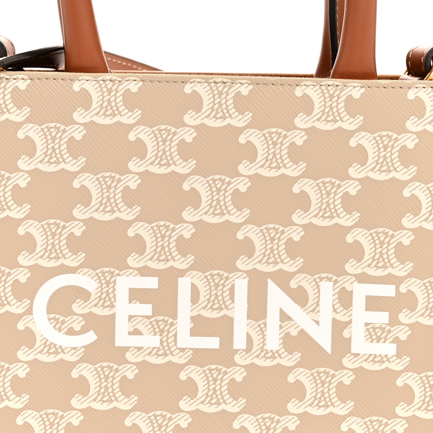 Celine Triomphe Canvas Calfskin Mini Vertical Cabas Grege 1813688