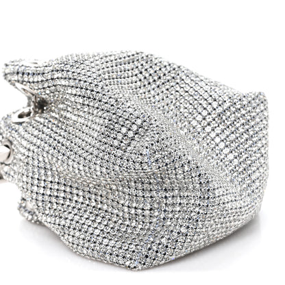 Jimmy Choo Satin Crystal Embellished Micro Bon Bon Bag Silver 9 of 10