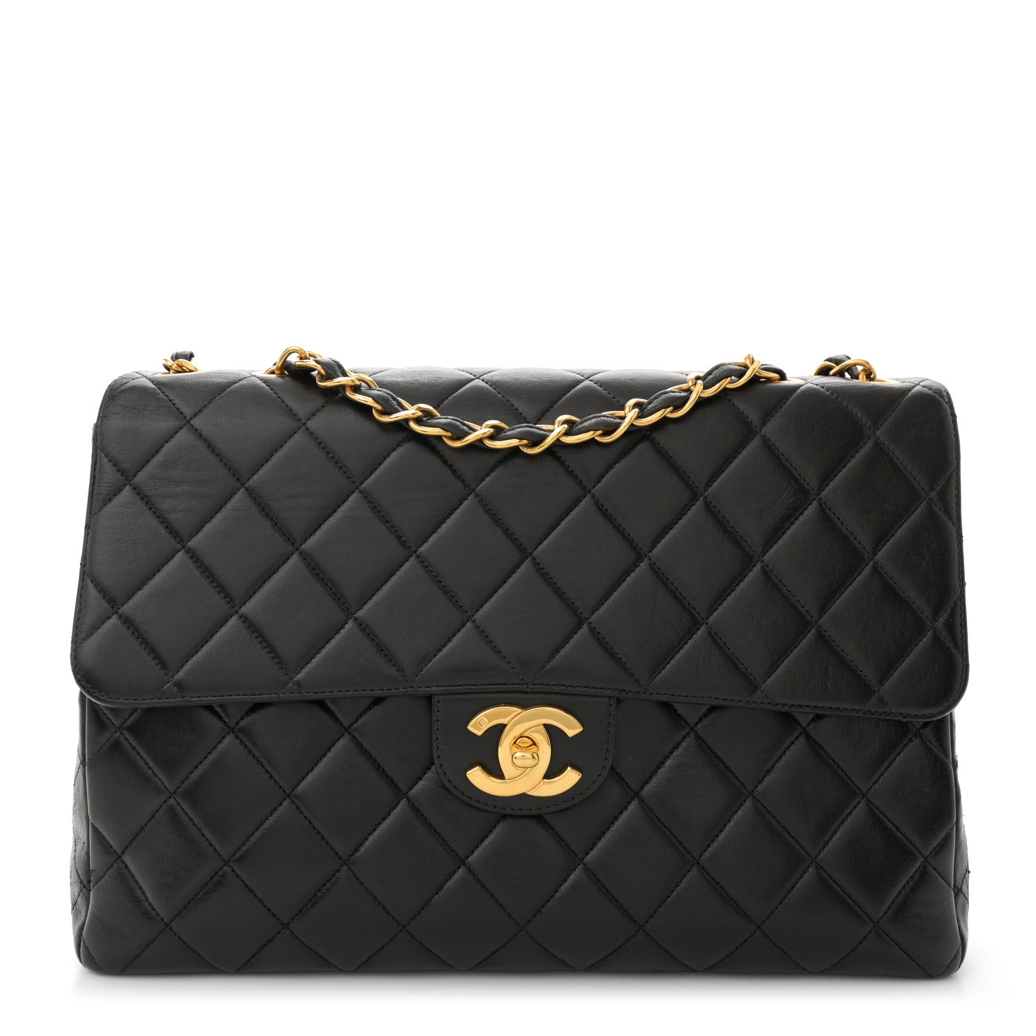 Chanel Lambskin Quilted Jumbo Single Flap Black 1 of 14