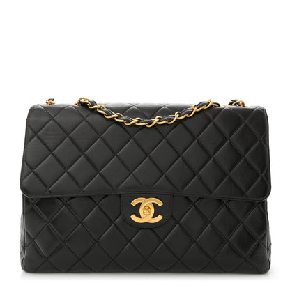 Chanel Lambskin Quilted Jumbo Single Flap Black 1 of 14