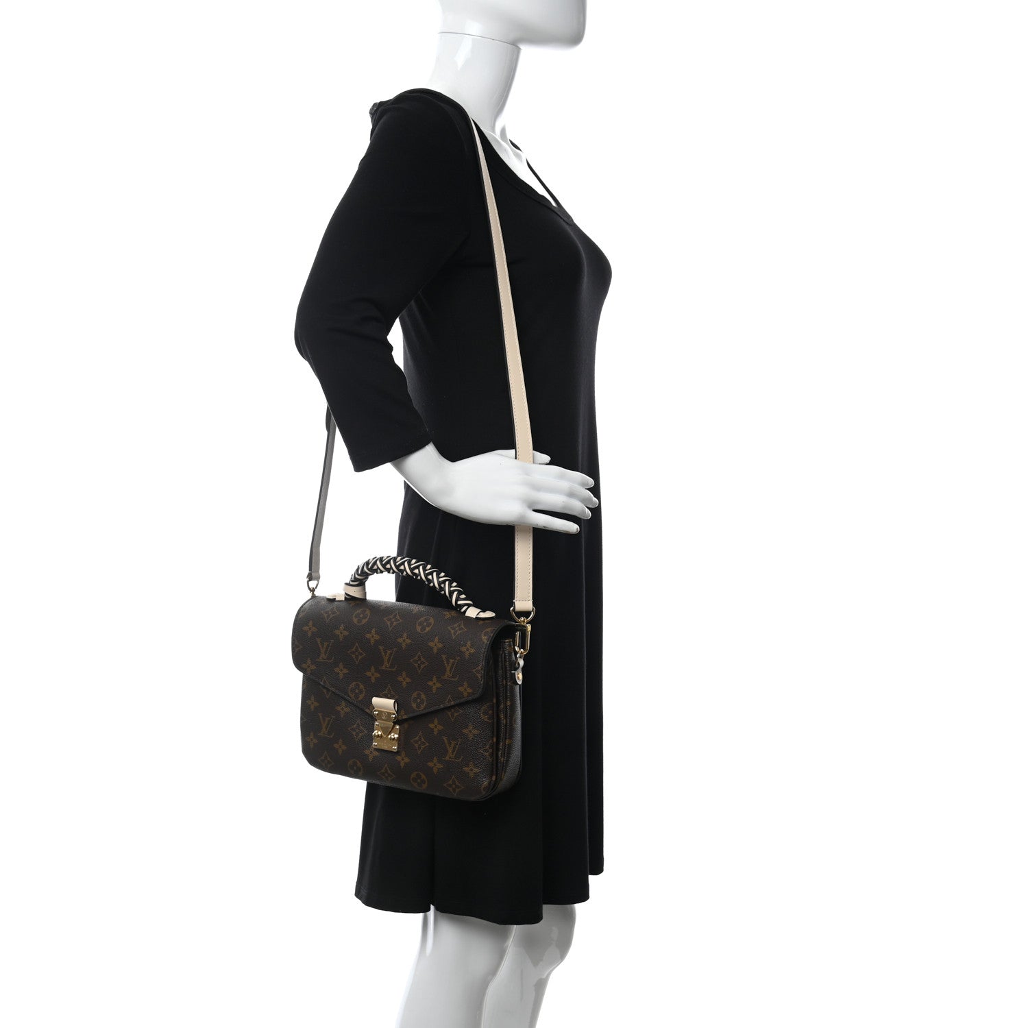 Louis Vuitton Monogram Braided Pochette Metis Creme Beige 2 of 9