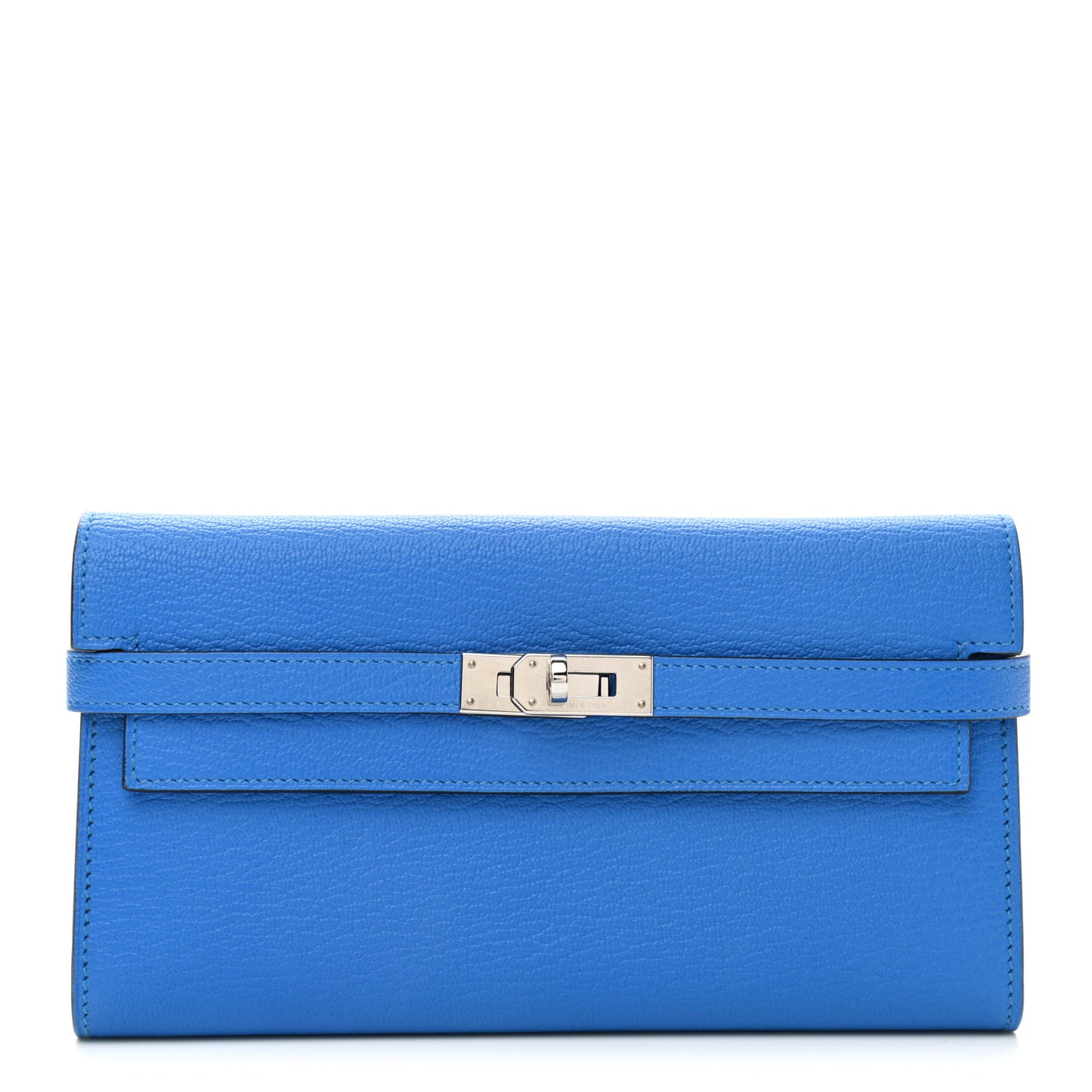 Chevre Mysore Kelly Longue Wallet Bleu Hydra