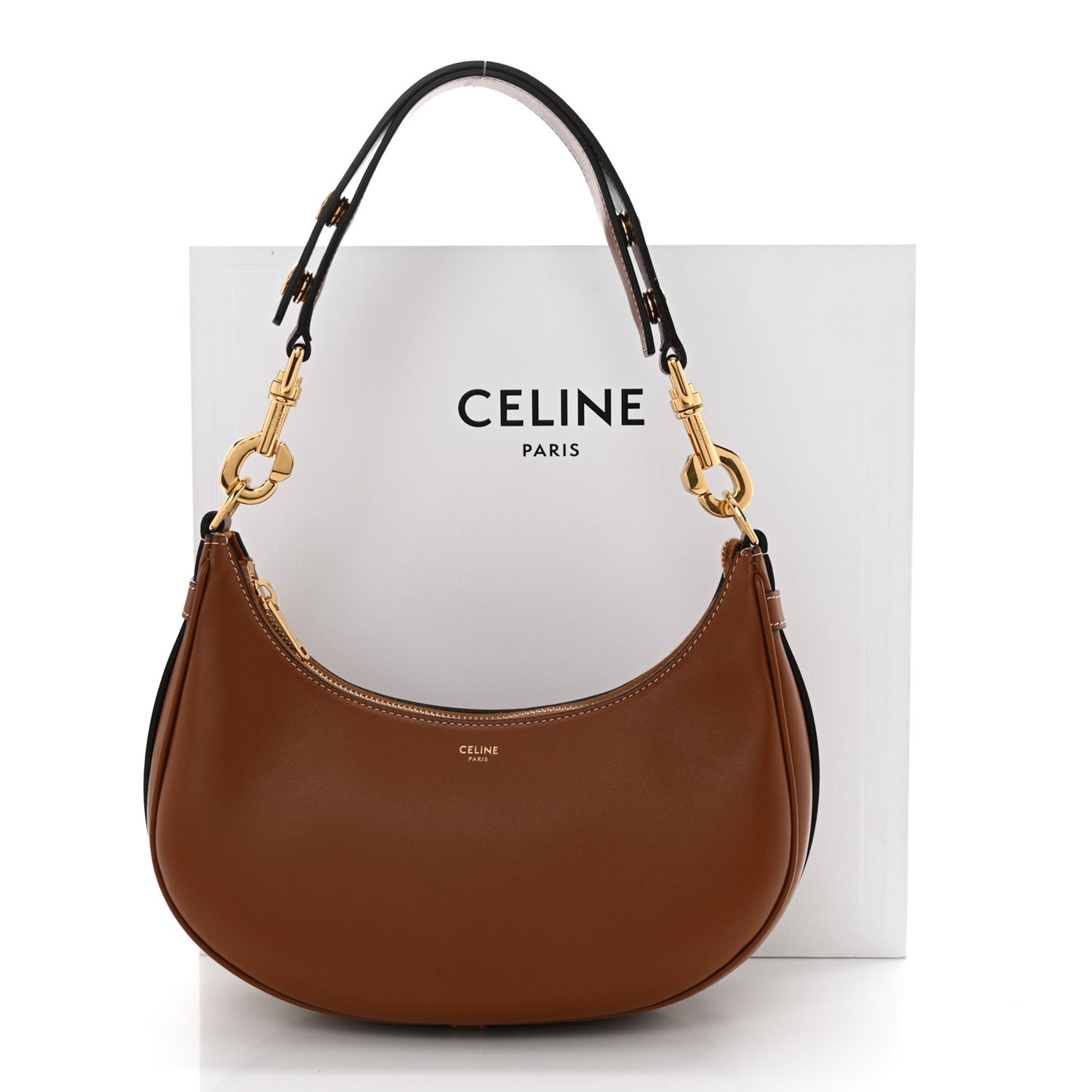 Smooth Calfskin Medium Strap Ava Shoulder Bag Tan