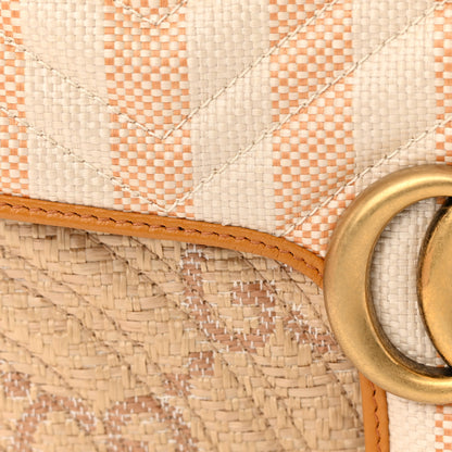 Gucci Raffia GG Monogram Matelasse Small GG Marmont Shoulder Bag Natural Beige Off White Sun Oil 12 of 12