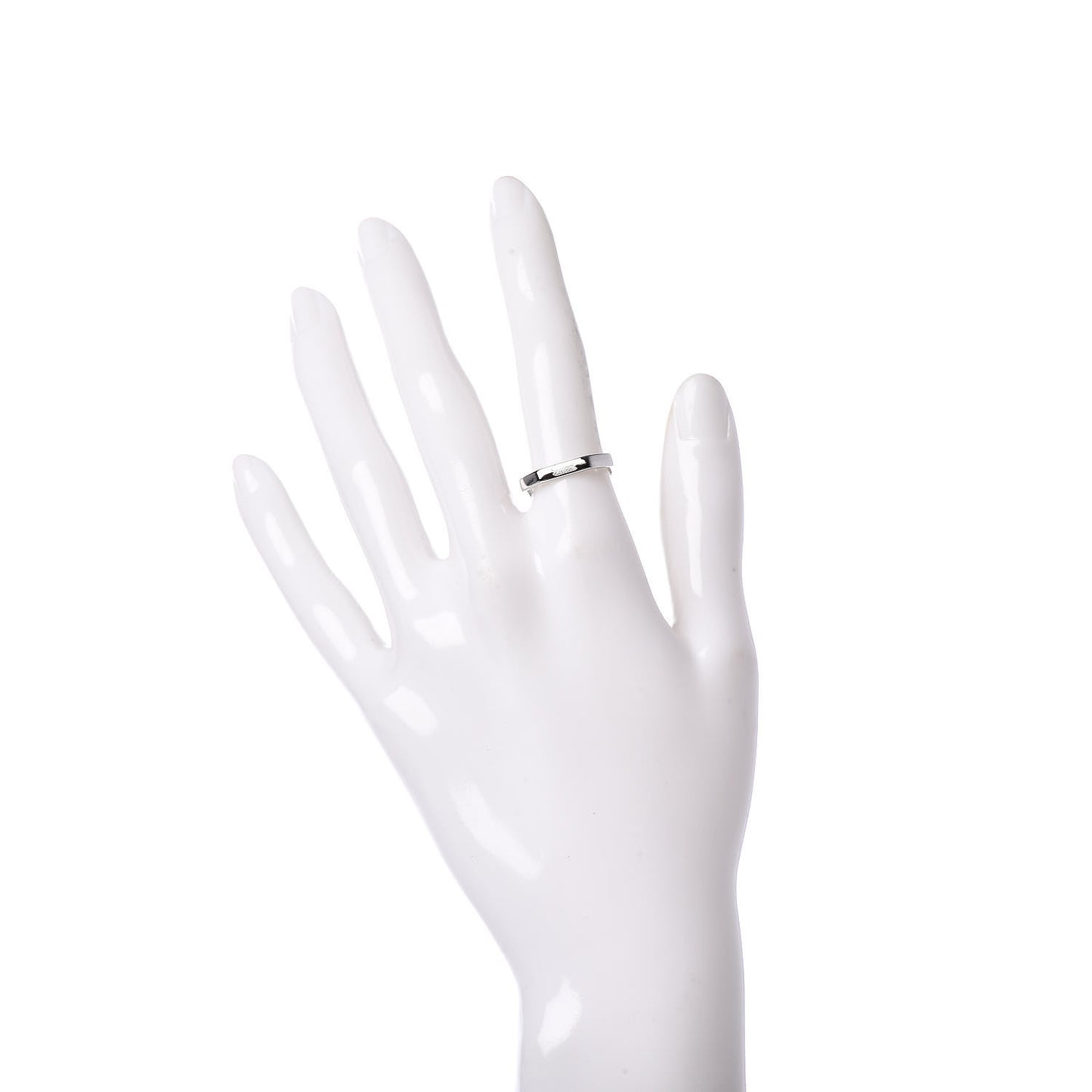 18K White Gold Octagon Band Ring 52 6