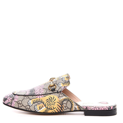 Gucci GG Supreme Monogram Bengal Womens Princetown Slippers 39 Beige Crop Pink 1 of 9