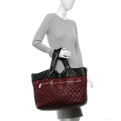 Chanel Lambskin Quilted Extra Large Coco Cocoon Reversible Tote Black 3 of 9