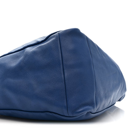 Prada Vitello Daino Triangle Shoulder Bag Blue 8 of 9