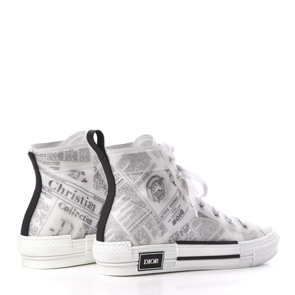 Christian Dior X DANIEL ARSHAM Canvas Newspaper Print B23 High Top Sneakers 46 White 4 of 13