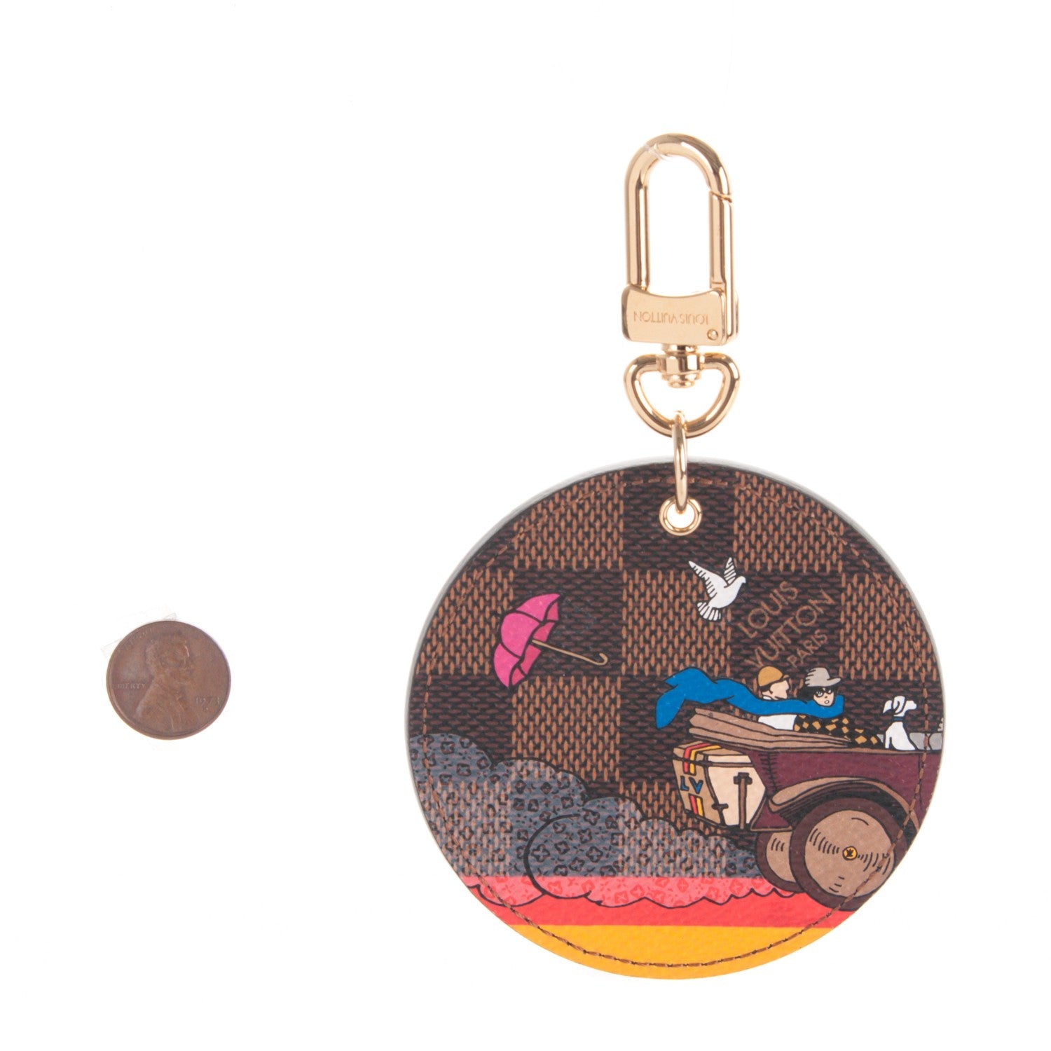 Louis Vuitton Damier Ebene 2015 Christmas Animation Bag Charm Key Ring 2 of 4