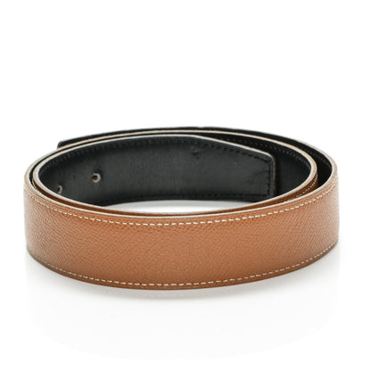 Hermes Epsom Box 32mm Belt Strap 78 Gold Black 2 of 8