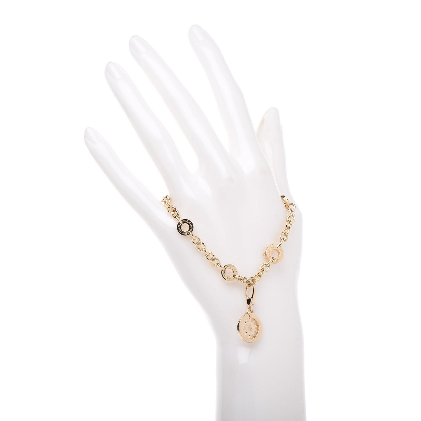 18K Yellow Gold Tondo Sole Charm Bracelet