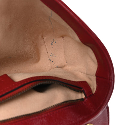 Gucci Vintage Effect Calfskin Matelasse Diagonal Small Torchon GG Marmont Shoulder Bag Black Romantic Cherry 10 of 10