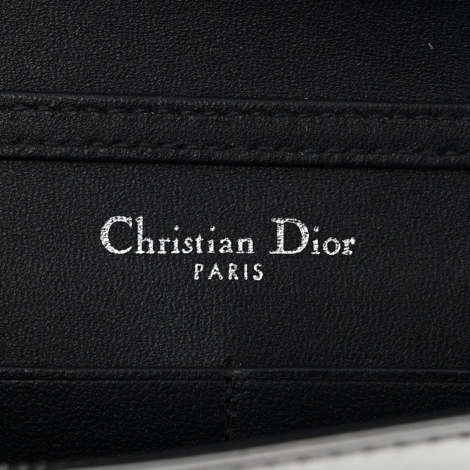 Christian Dior Metallic Patent Micro-Cannage Diorama Wallet on Chain Pouch Silver 6 of 11