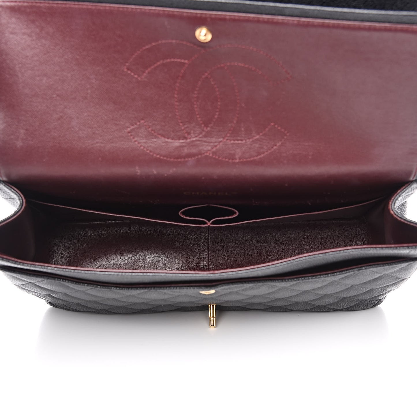 Caviar Quilted Maxi Double Flap Black