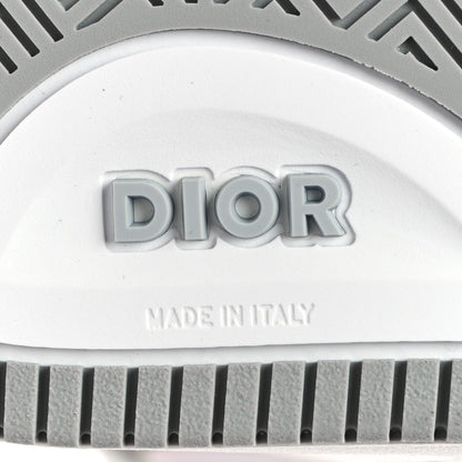 Christian Dior Smooth Calfskin Oblique Galaxy Perforated Mens B27 Mid Top Sneakers 41 White Grey 7 of 9