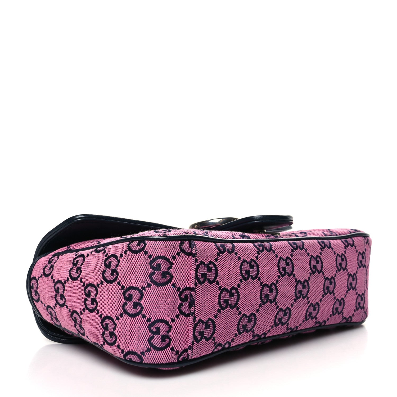 Gucci Monogram Multicolor Matelasse Diagonal Small GG Marmont Shoulder Bag Pink Blue 4 of 12