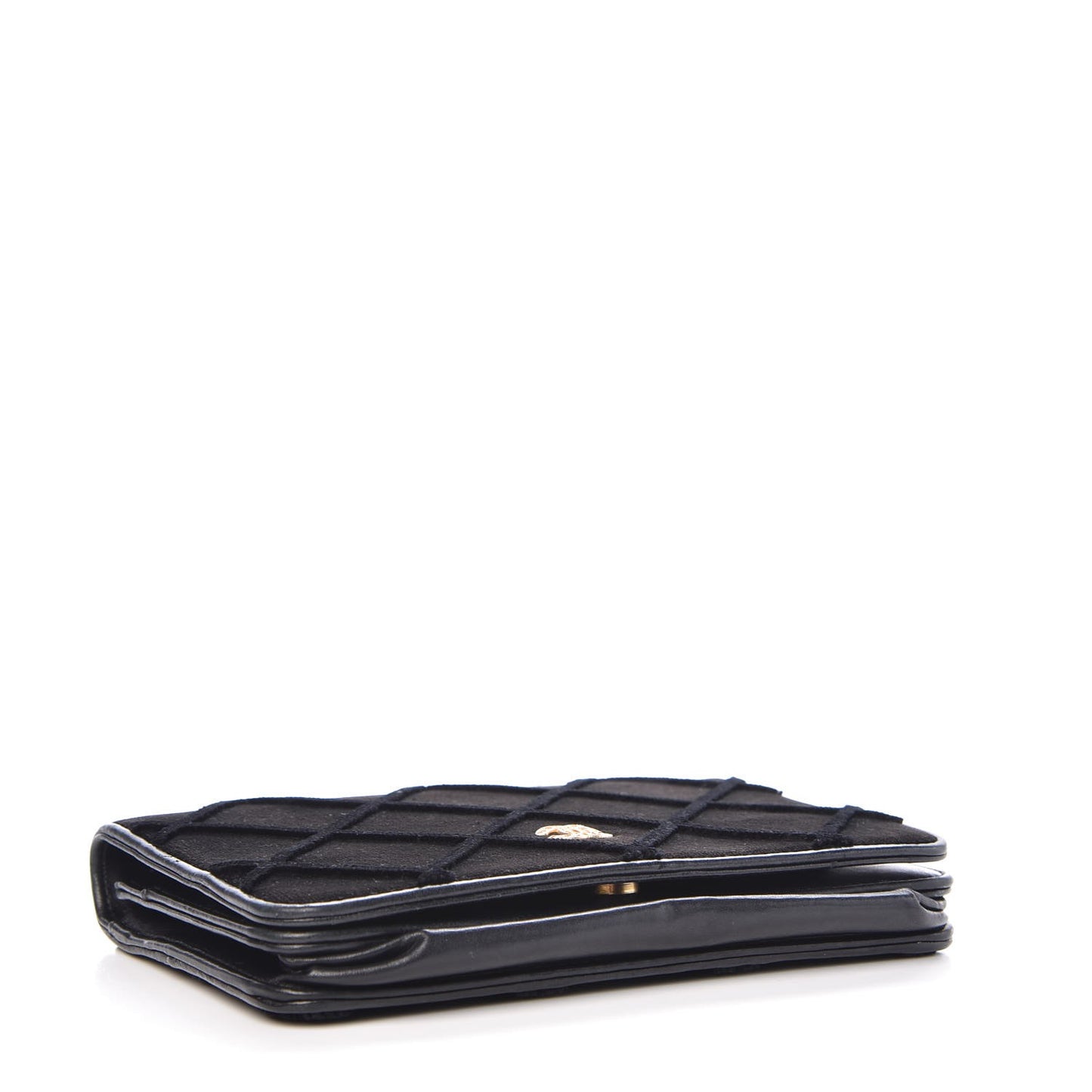 Velvet Quilted Wallet On Chain WOC Black