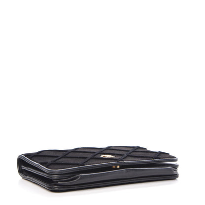 Chanel Velvet Quilted Wallet On Chain WOC Black 4 of 8