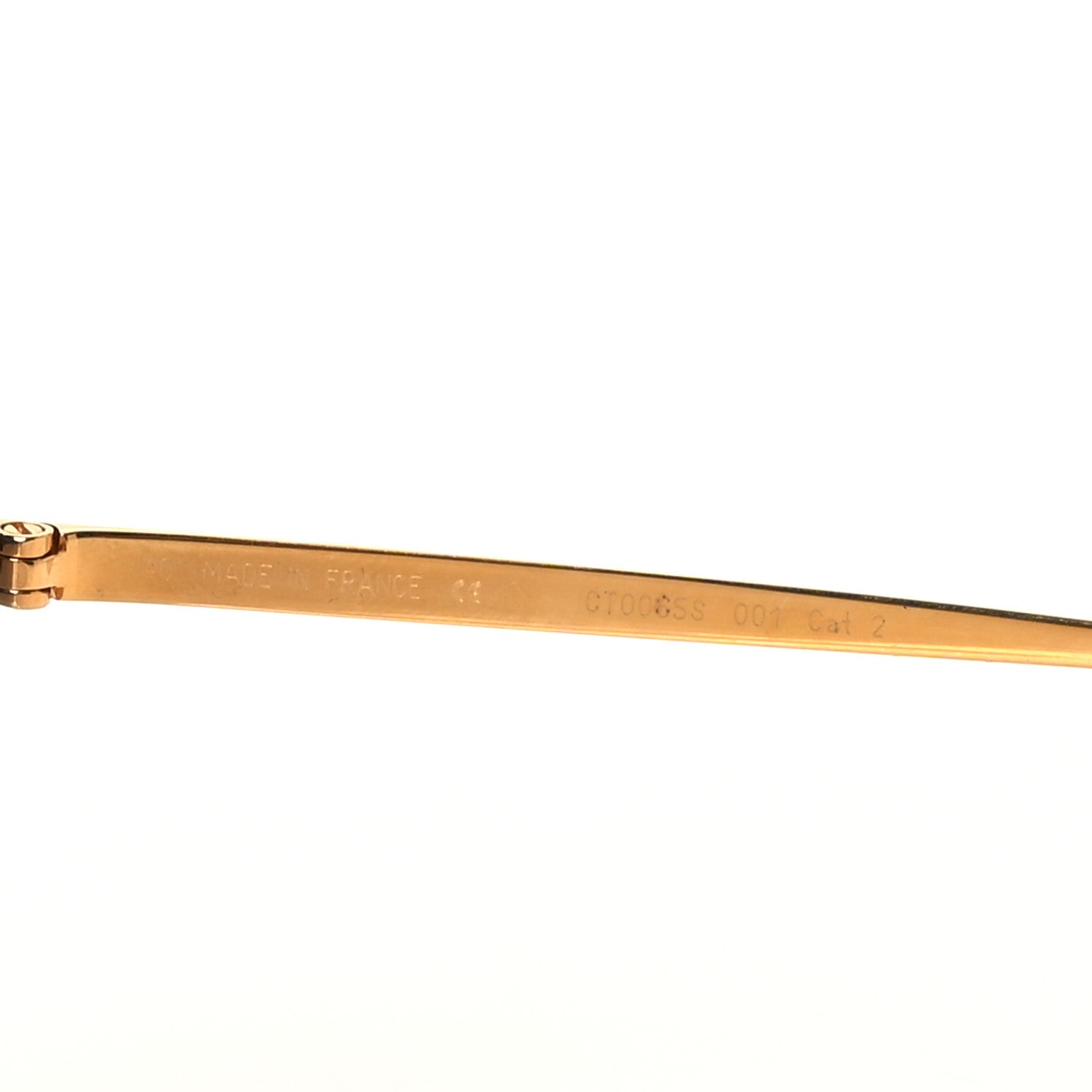 Cartier Santos de Cartier Aviator Sunglasses CT0065S Gold Black 6 of 8