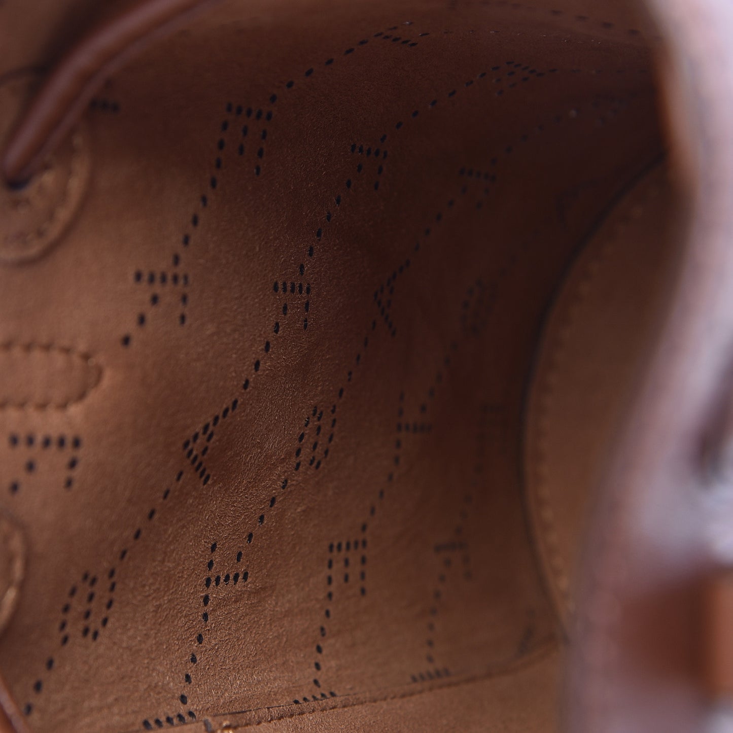 Perforated Eco Alter Nappa Mini Bucket Bag Brown