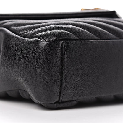 Saint Laurent Sheepskin Matelasse Chevron Monogram Medium College Bag Black 9 of 11