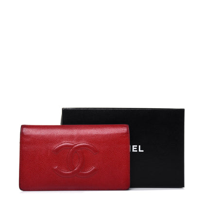 Chanel Caviar Timeless CC Yen Wallet Red 27 of 27
