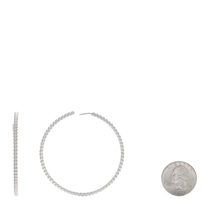 Van Cleef & Arpels 18K White Gold Large Perlee Hoop Earrings 2 of 4