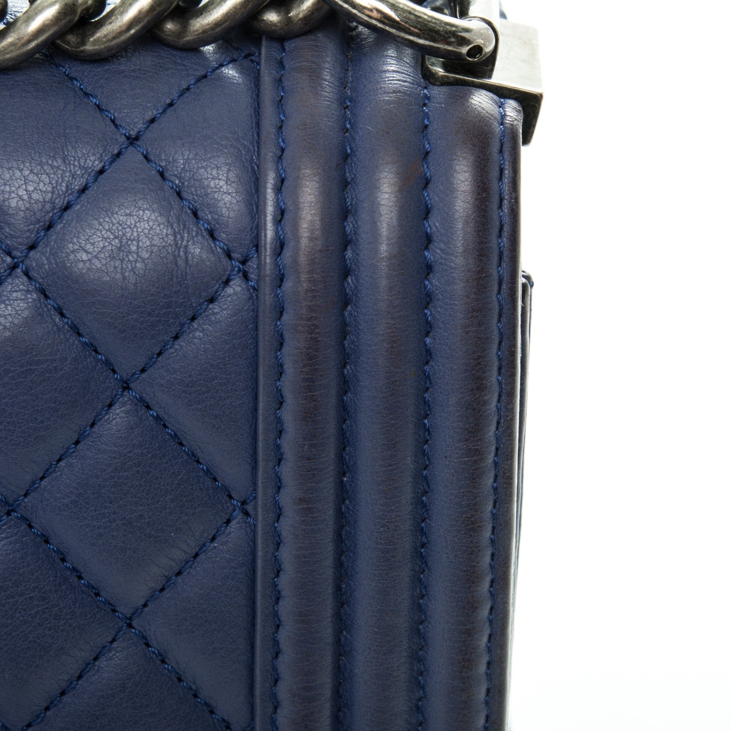 Chanel Calfskin Quilted Large Boy Flap Blue 10 of 14