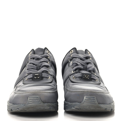Chanel Calfskin Nylon Womens CC Sneakers 41.5 Grey 3 of 8