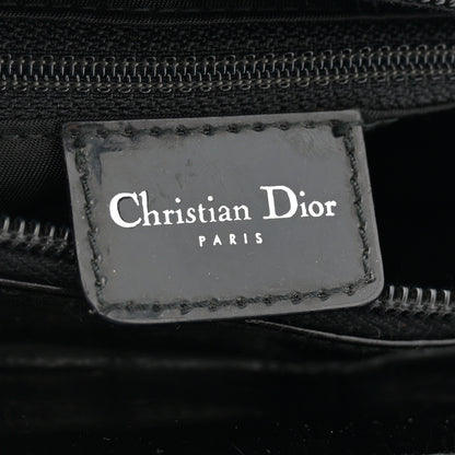 Christian Dior Denim Perforated Patent Trailer Trash Cadillac Tote Black 6 of 13