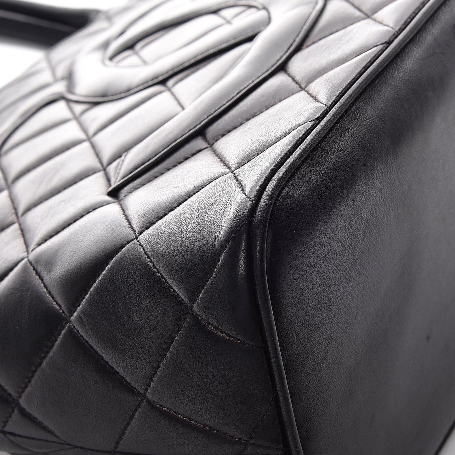 Lambskin Quilted Medallion Tote Black