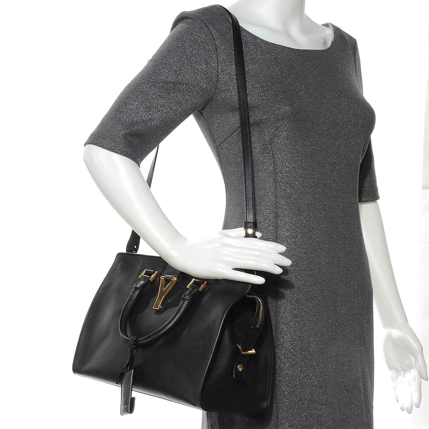 Saint Laurent Leather Small Classic Y Cabas Black 2 of 8