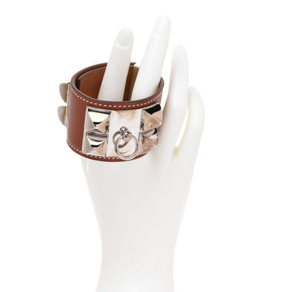 Hermes Barenia Collier De Chien CDC Bracelet L Fauve 2 of 7