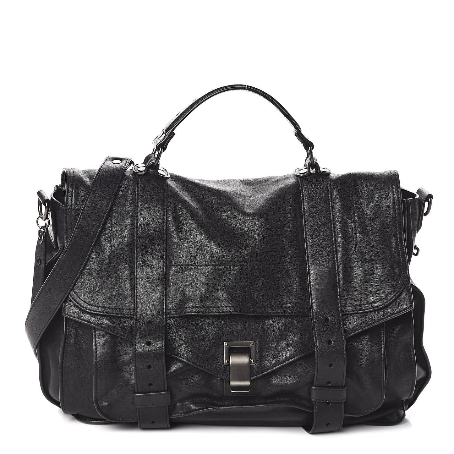 Lambskin PS1 Large Satchel Black