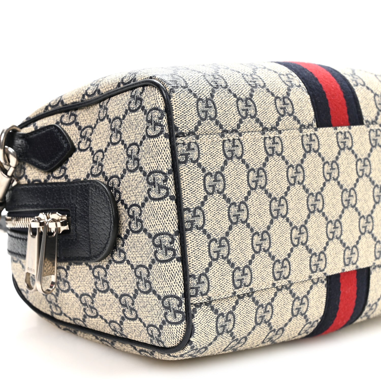 Gucci GG Supreme Monogram Web Small Ophidia Top Handle Bag Beige Blue 9 of 11