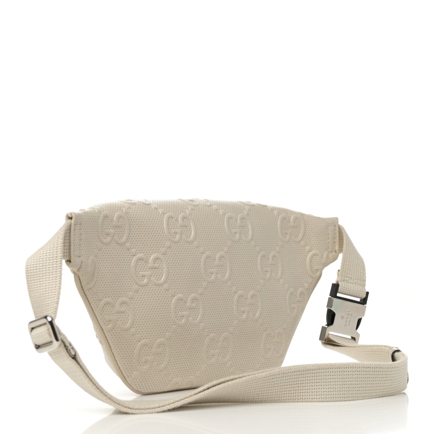 Calfskin GG Tennis Embossed Belt Bag Mystic White