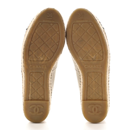 Chanel Canvas Grosgrain CC Espadrilles 36 Green Black 5 of 10