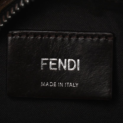 Fendi Glazed Fabric Vitello Century FF 1974 Stamp Patch Mens Pocket Belt Bag Mogano Panna Black 4 of 21