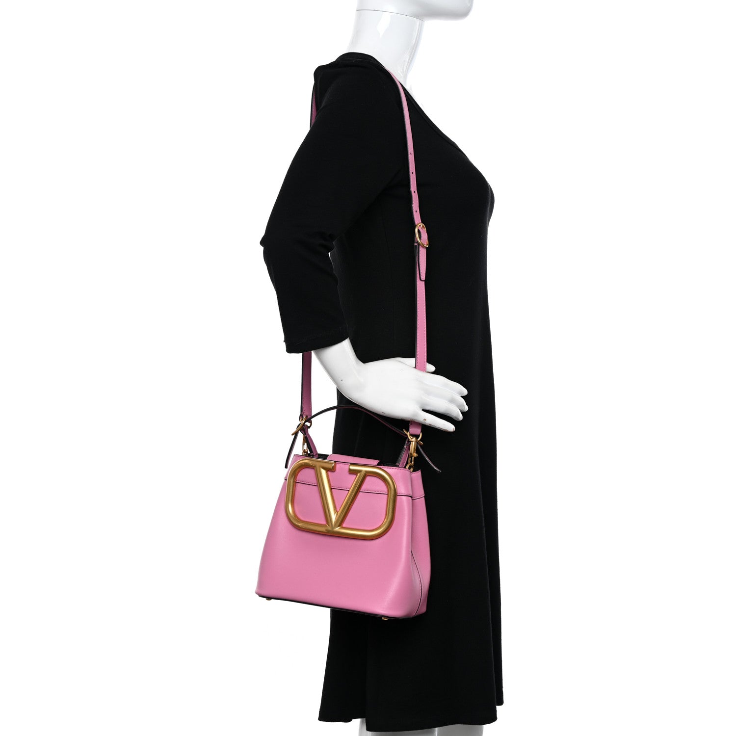 Valentino Garavani Smooth Calfskin Supervee Top Handle Bag Pink 2 of 9