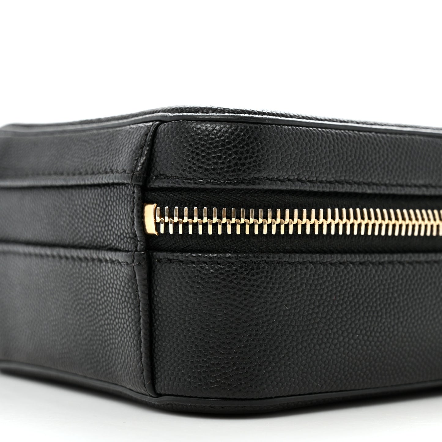 Caviar Quilted CC North South Filigree Vanity Case Black