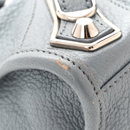 Balenciaga Chevre Silver Metallic Edge Hardware Mini City Bleu Acier 12 of 13