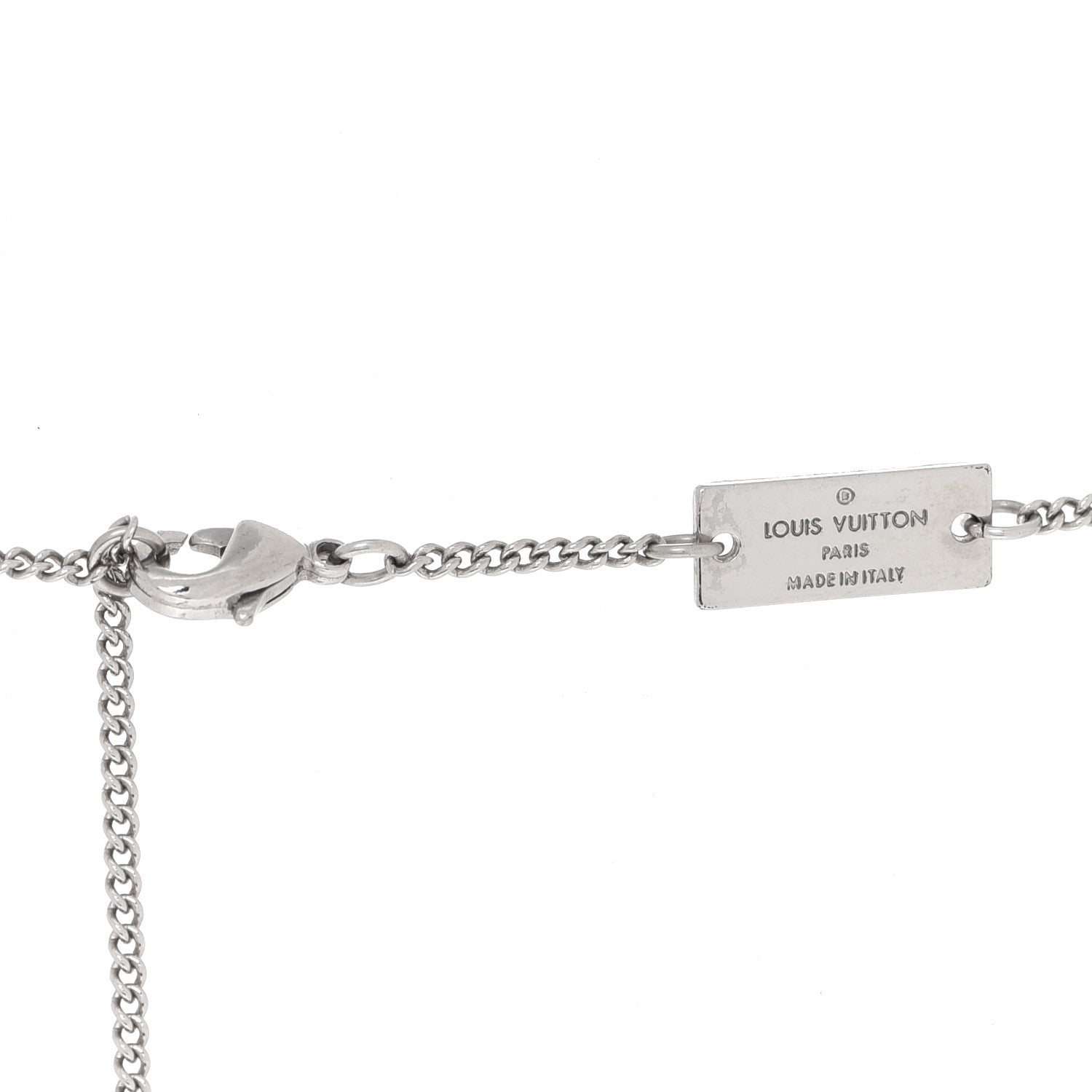 Louis Vuitton Zamac Palladium Monogram Charms Necklace Silver 6 of 7