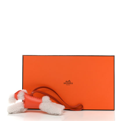 Hermes Milo Lambskin Shearling Budy Charm Orange Poppy 4 of 4