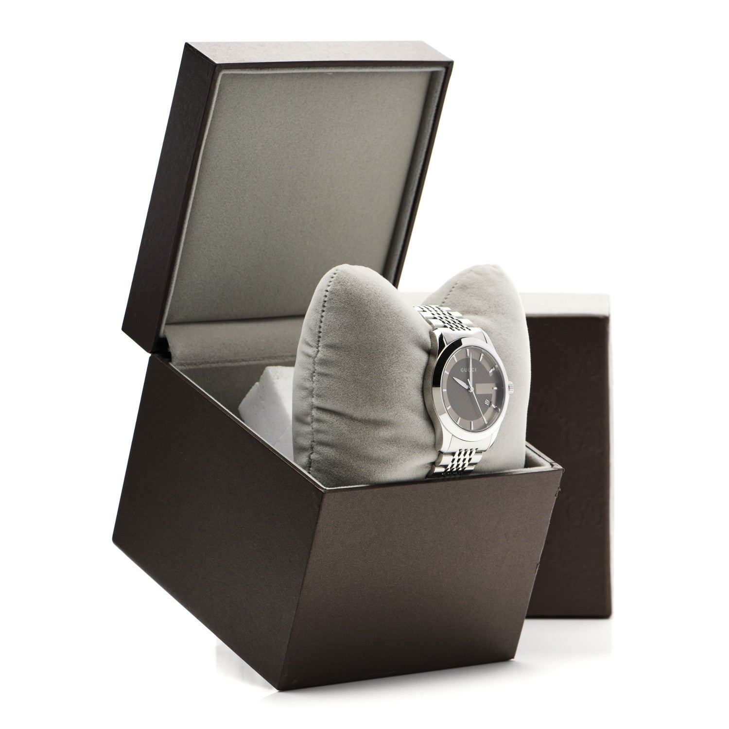 Gucci Stainless Steel 38mm G-Timeless Quartz Watch Brown 5 of 5