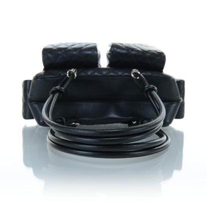 Chanel Calfskin Quilted Large Cambon Multipocket Reporter Black White 4 of 9